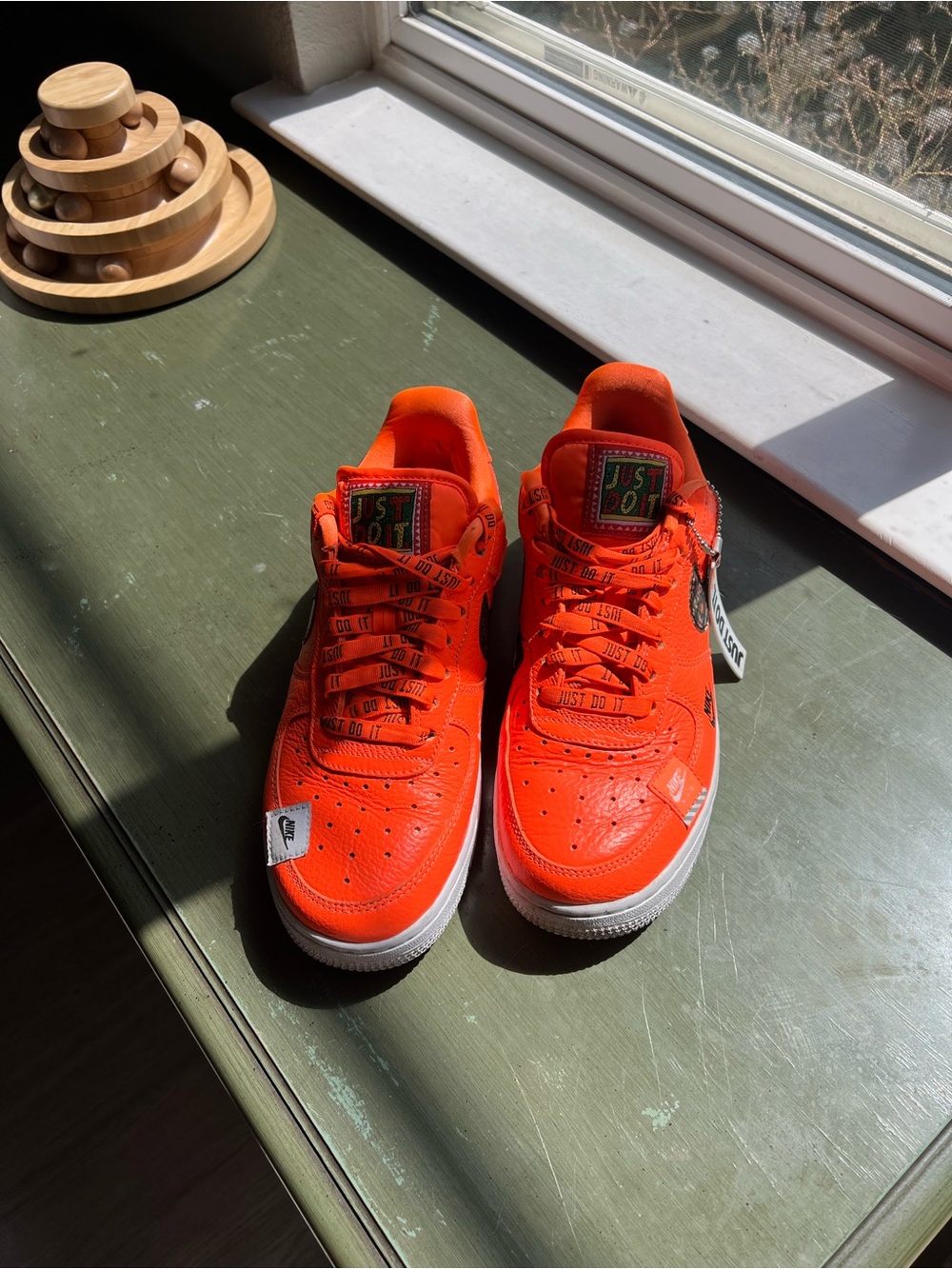 Nike Youth Bright Orange 'Just Do It' Low Top Sneakers